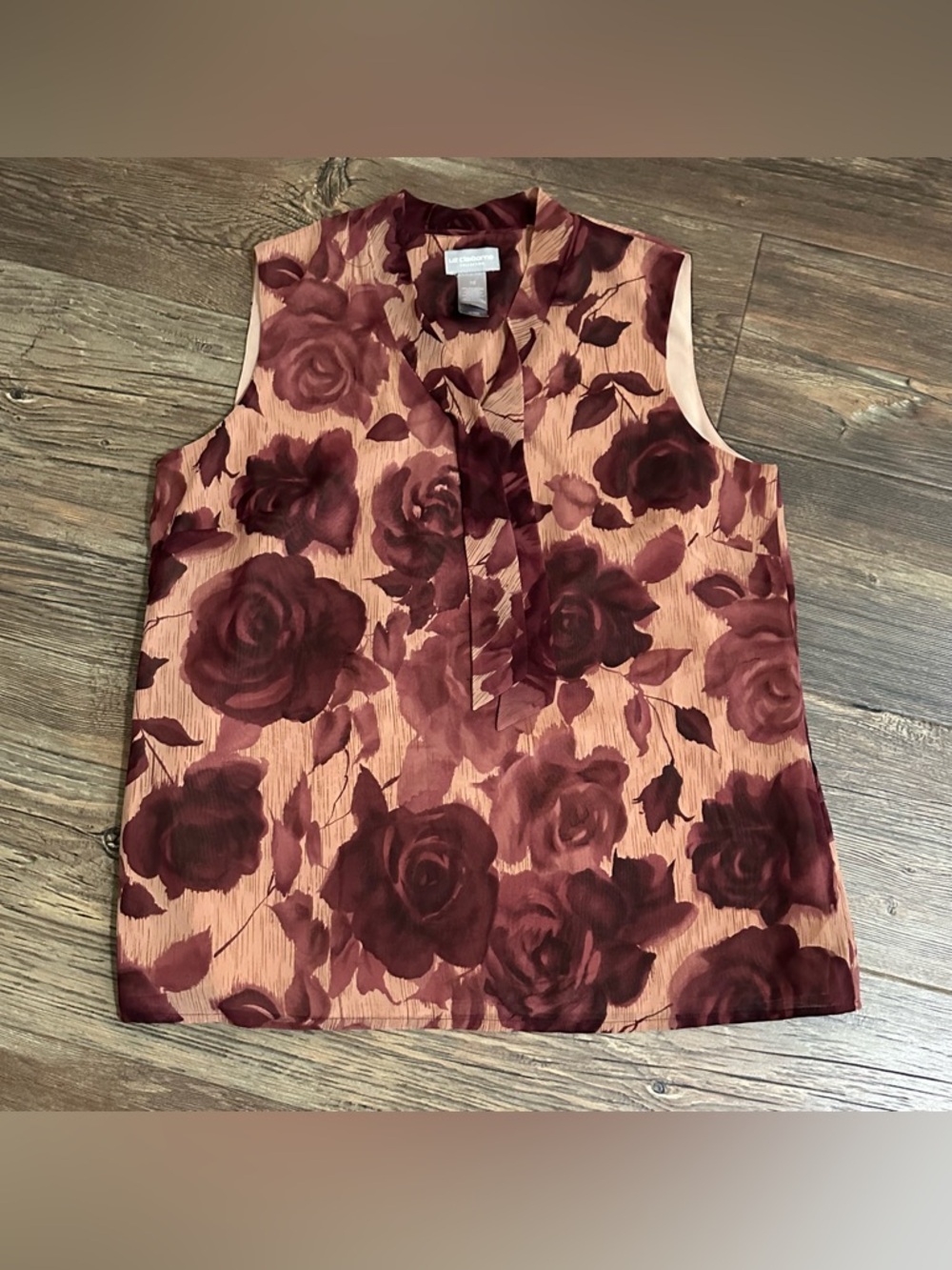 Liz Claiborne collection sleeveless lined blouse floral women’s 10